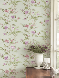 Extravagant Flourish Green Wallpaper