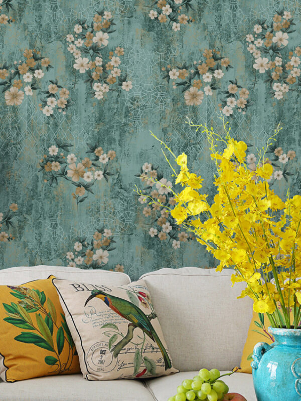 Elegant Floral Weave Wallpaper